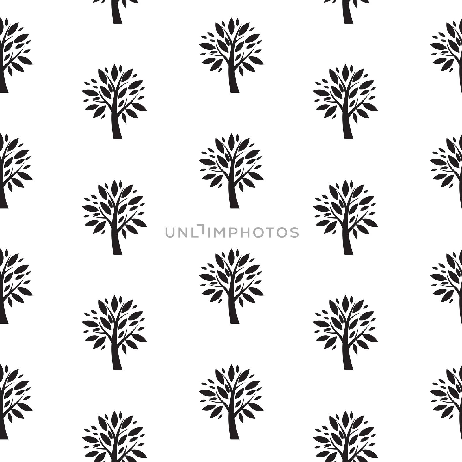Abstract Vector Tree Seamless Pattern Background Illustration EPS10