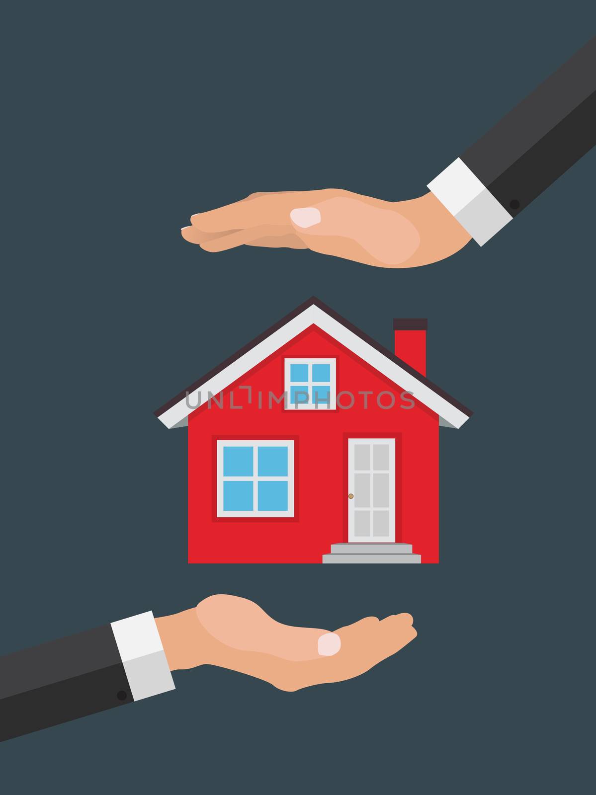 Real estate concept.  Buy house poster. Vector Illustration EPS10