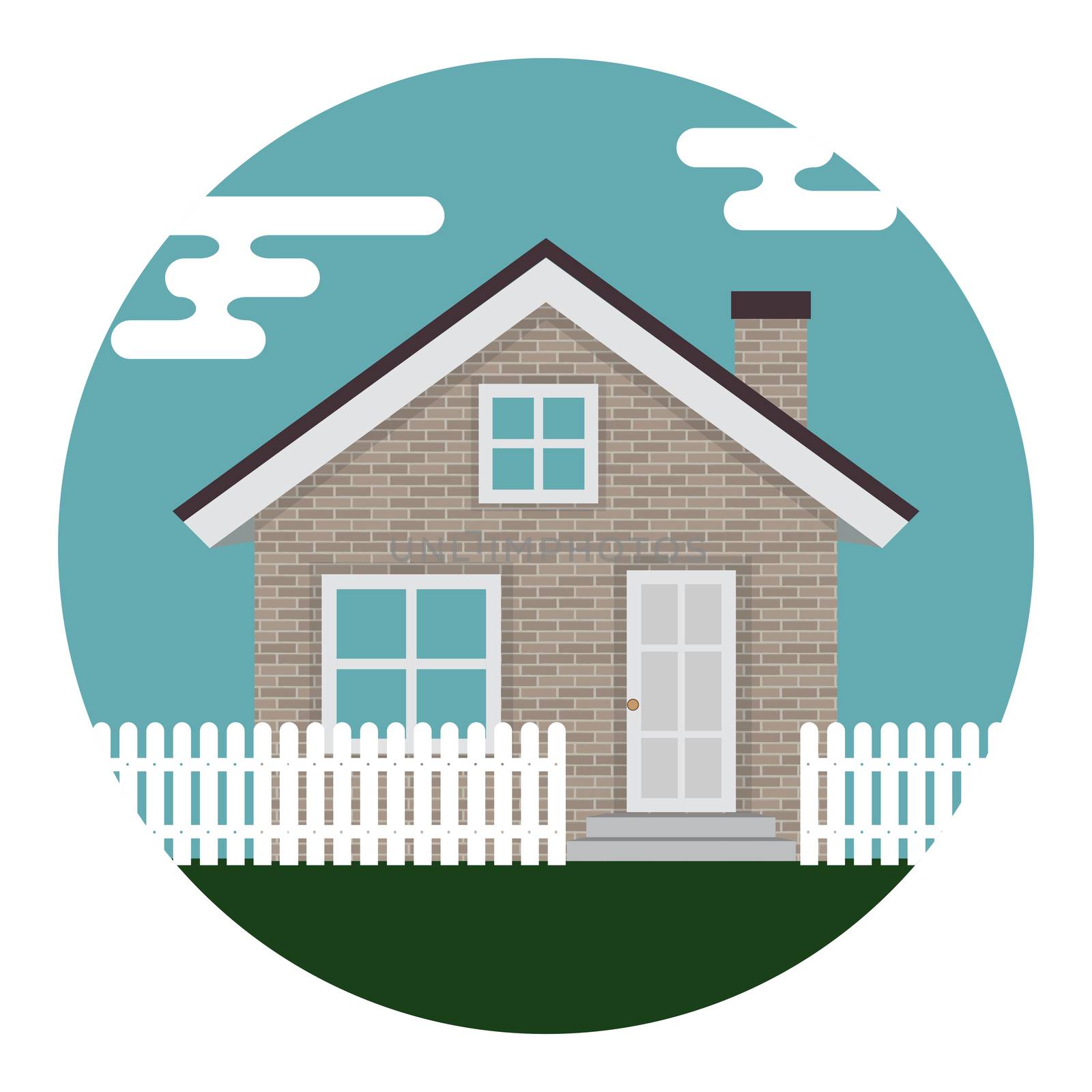 Abstract House Icon on White Background. Vector Illustration EPS10