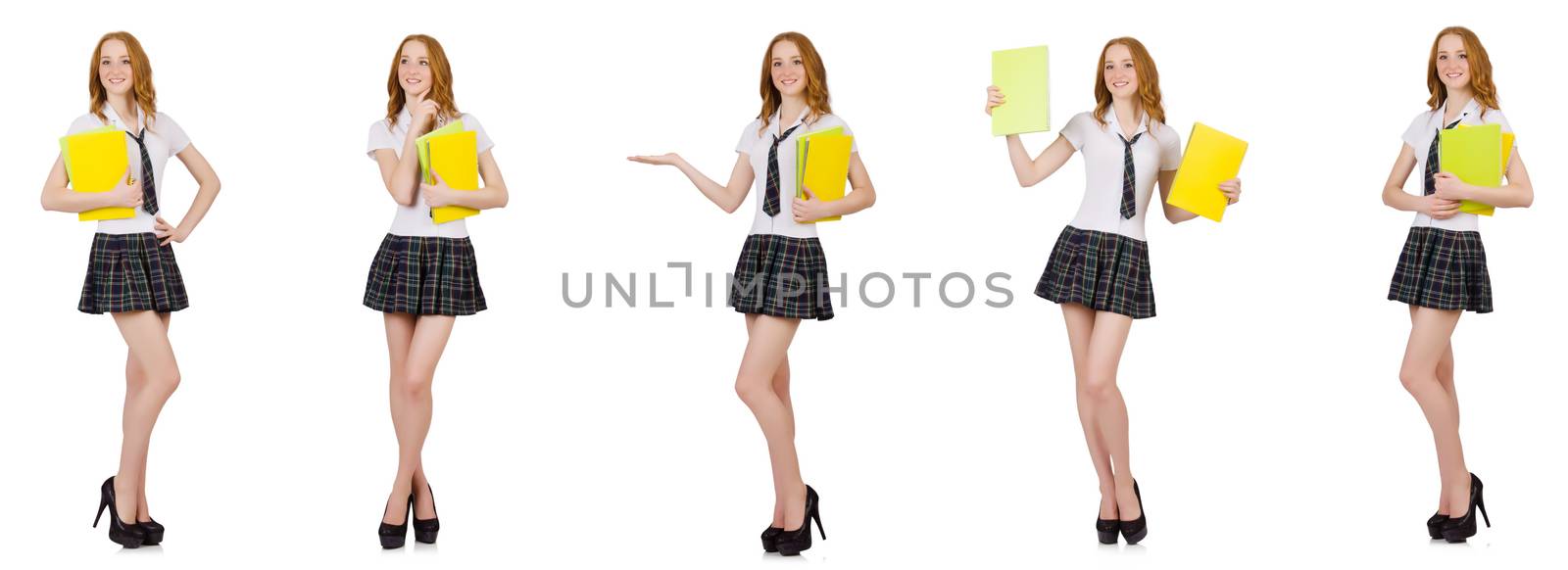 Young student isolated on the white