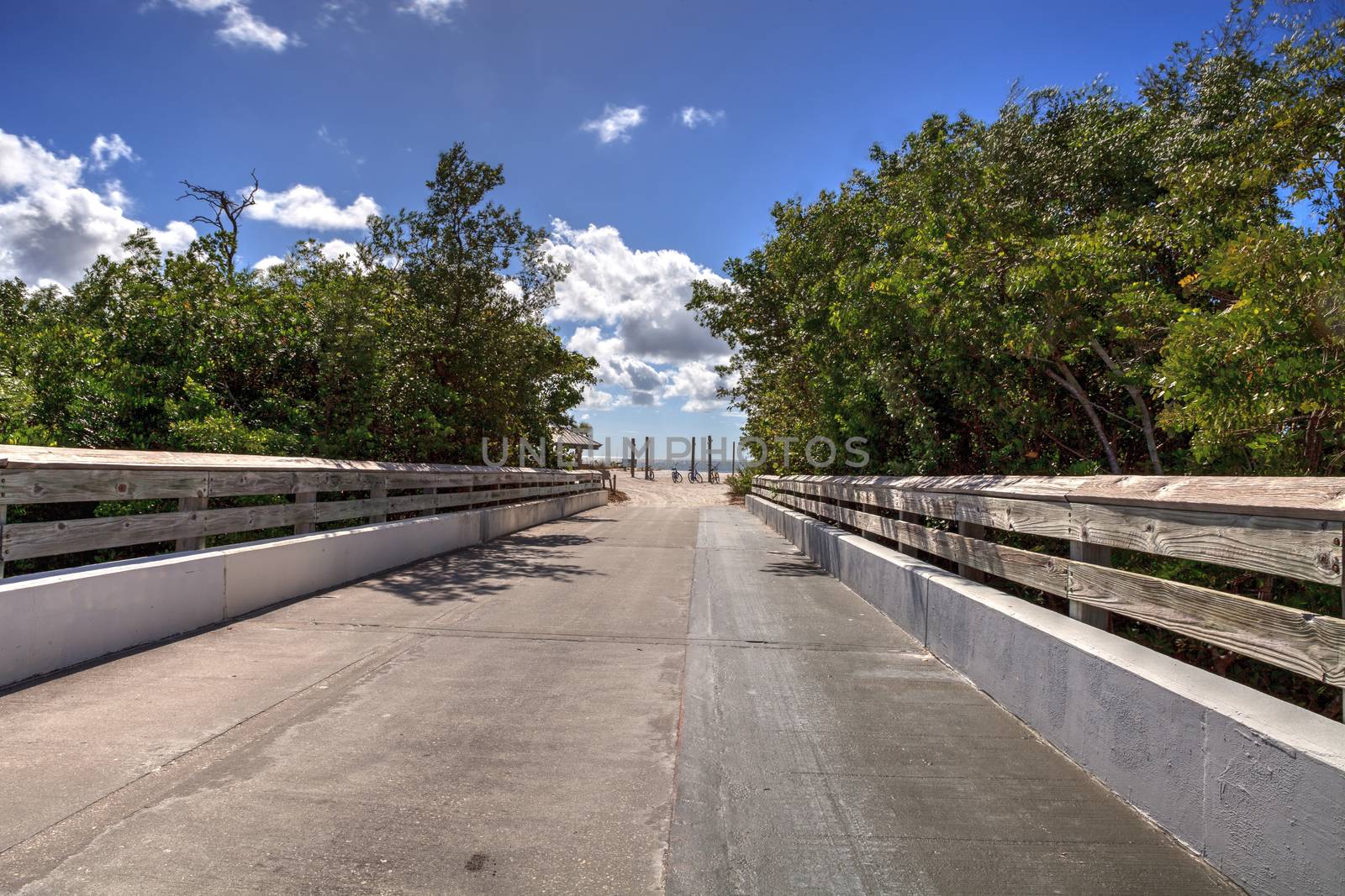 Boardwalk leading to Lovers Key State Park on a sunny day in For by steffstarr