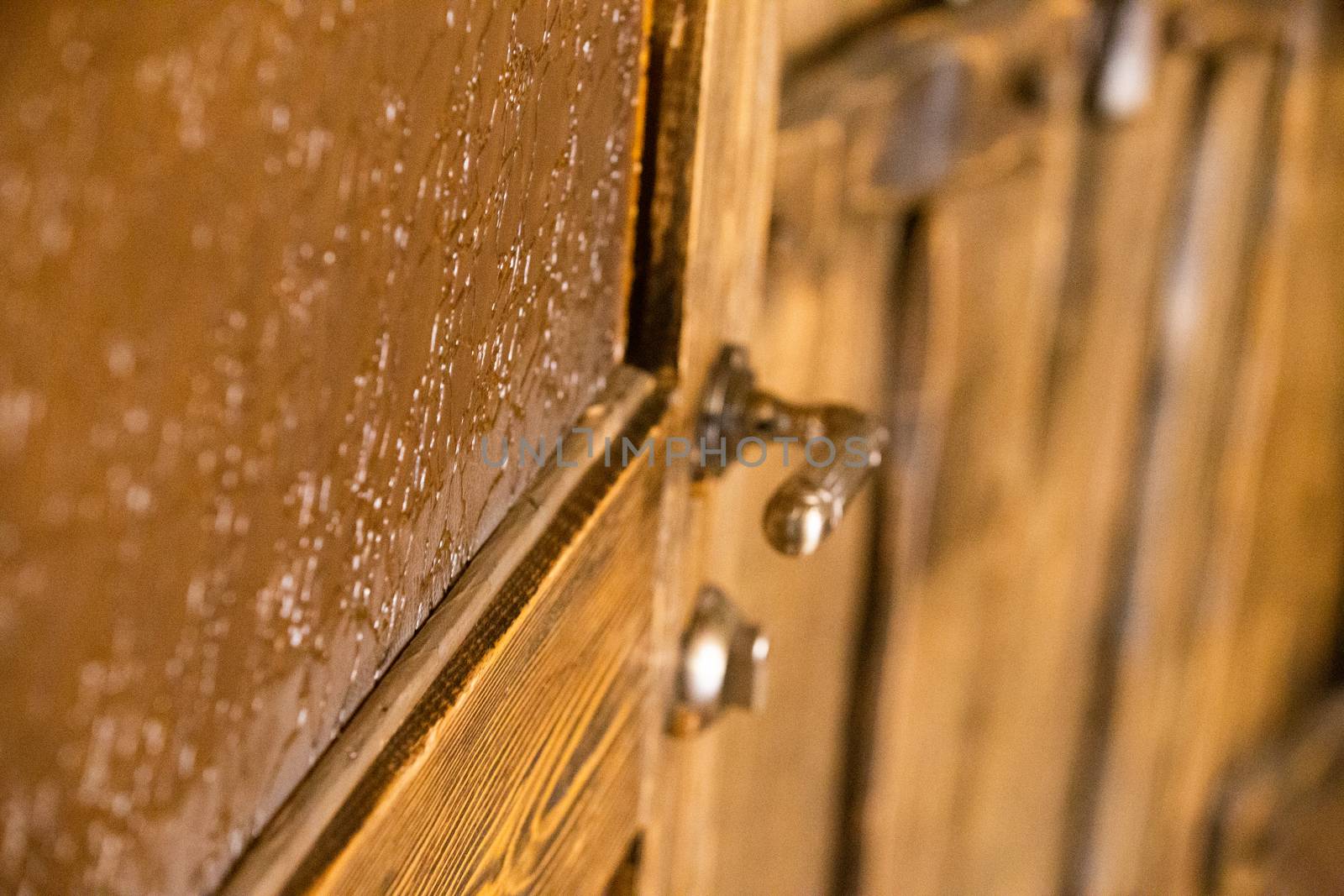 Wooden Doors of a Modern Hotel Room. Exquisite Interior in a Cozy Place. by TrEKone
