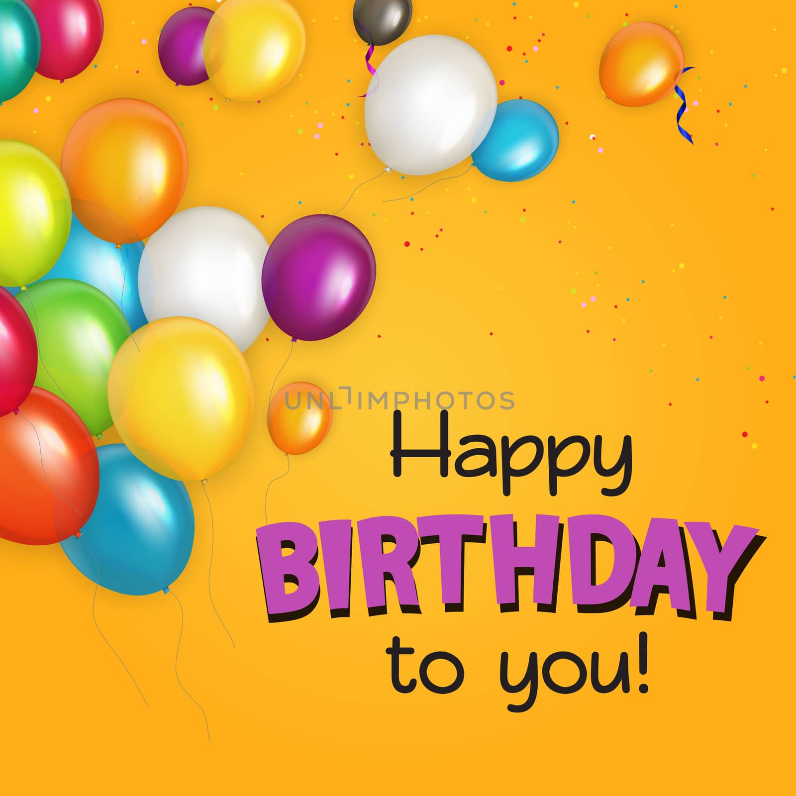 Group of Colour Glossy Helium Balloons Background. Set of  Balloons for Birthday, Anniversary, Celebration  Party Decorations. Vector Illustration EPS10