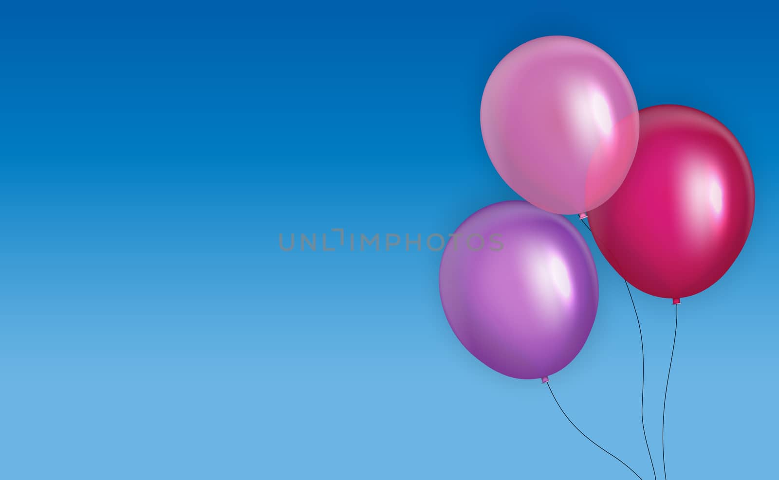Group of Colour Glossy Helium Balloons Background. Set of  Balloons for Birthday, Anniversary, Celebration  Party Decorations. Vector Illustration EPS10