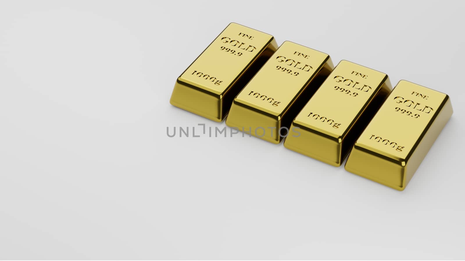 Shiny gold bars stacked on white background. Concept of banking by sirawit99