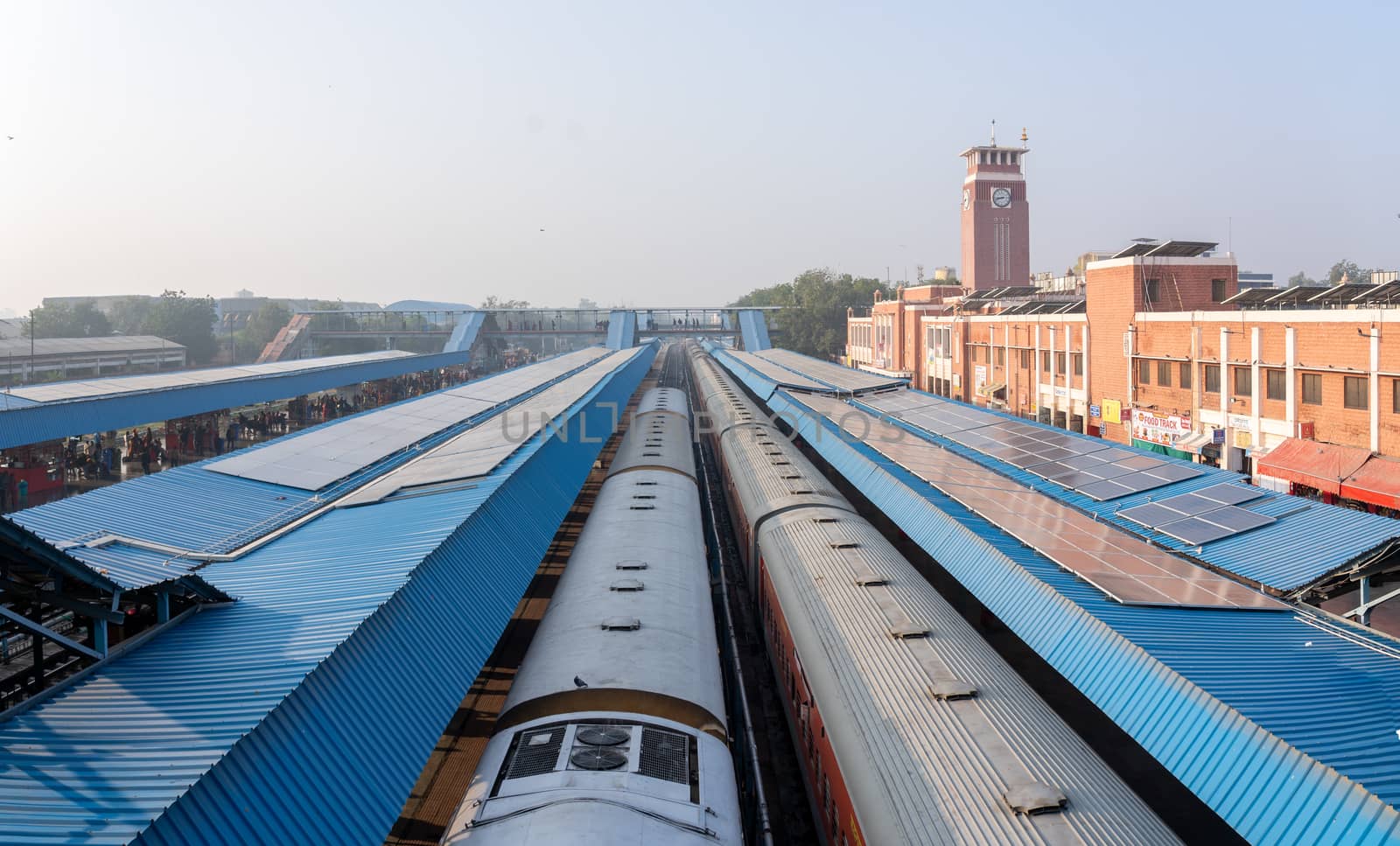 Jodhpur, India - December 10, 2019: View over Jodhpur train station.