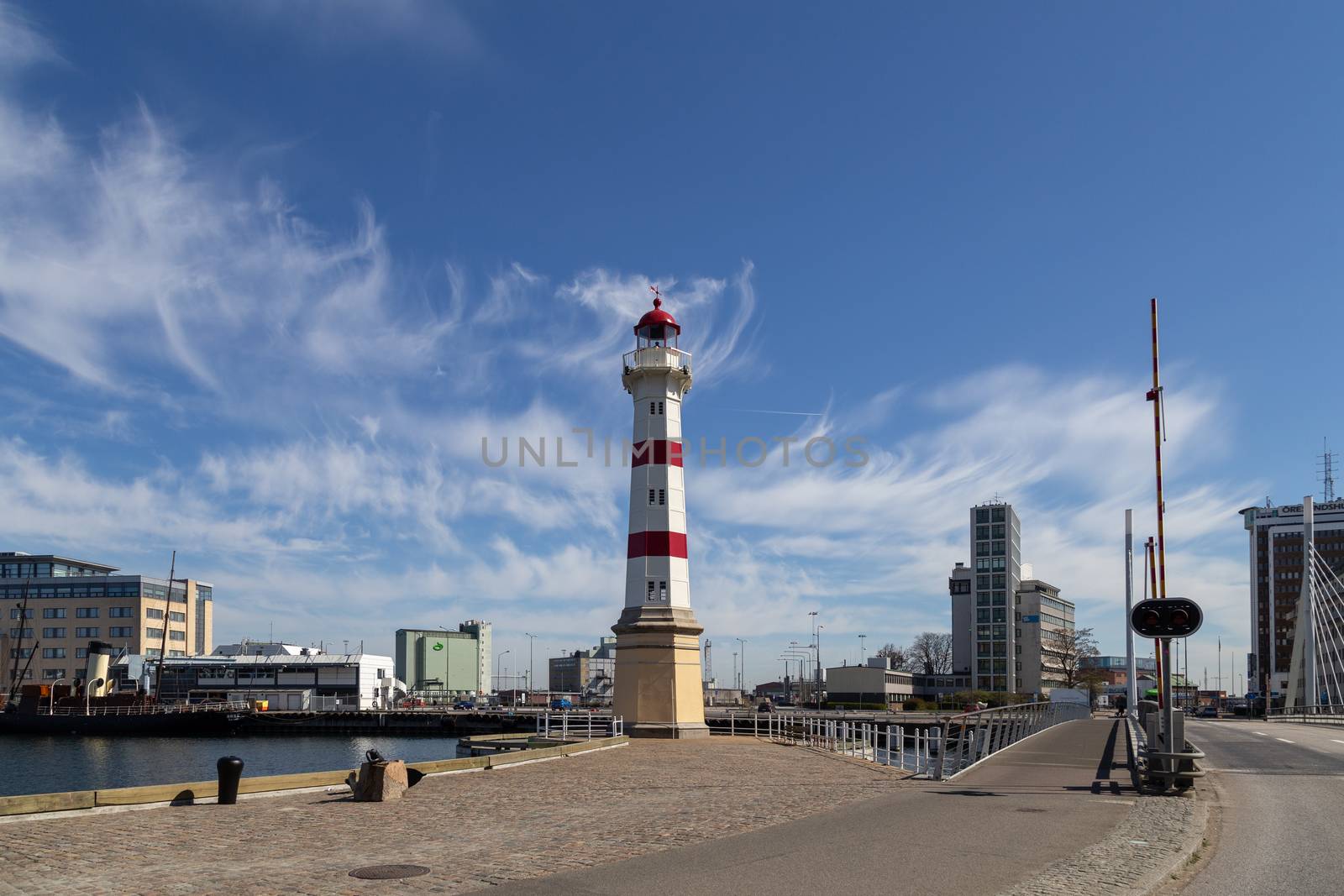 Old Lighthouse in Malmo City Harbor by oliverfoerstner