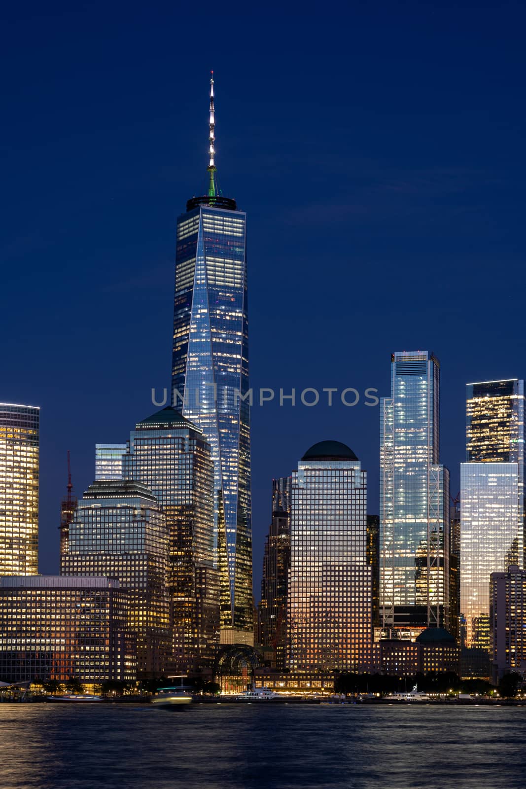 Lower Manhattan Skyline at Night, NYC, USA by oliverfoerstner