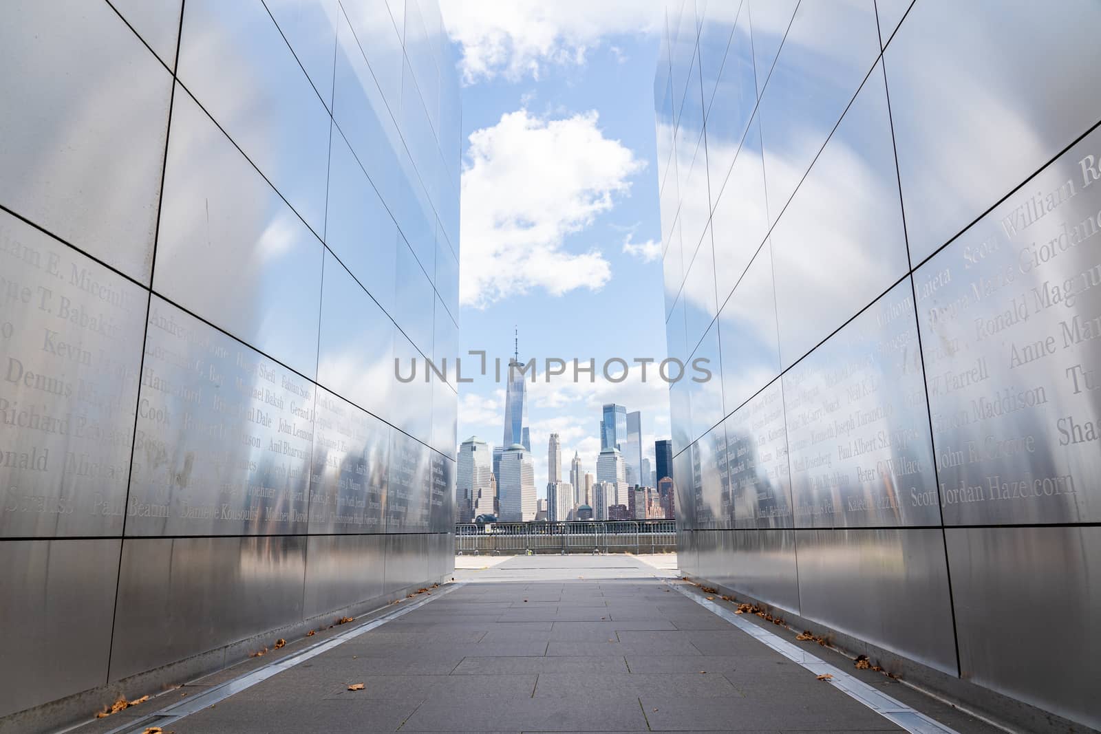 Jersey City, United States of America - September 24, 2019: The Empty Sky Memorial, the official New Jersey memorial to the state's victims of the September 11 attacks.