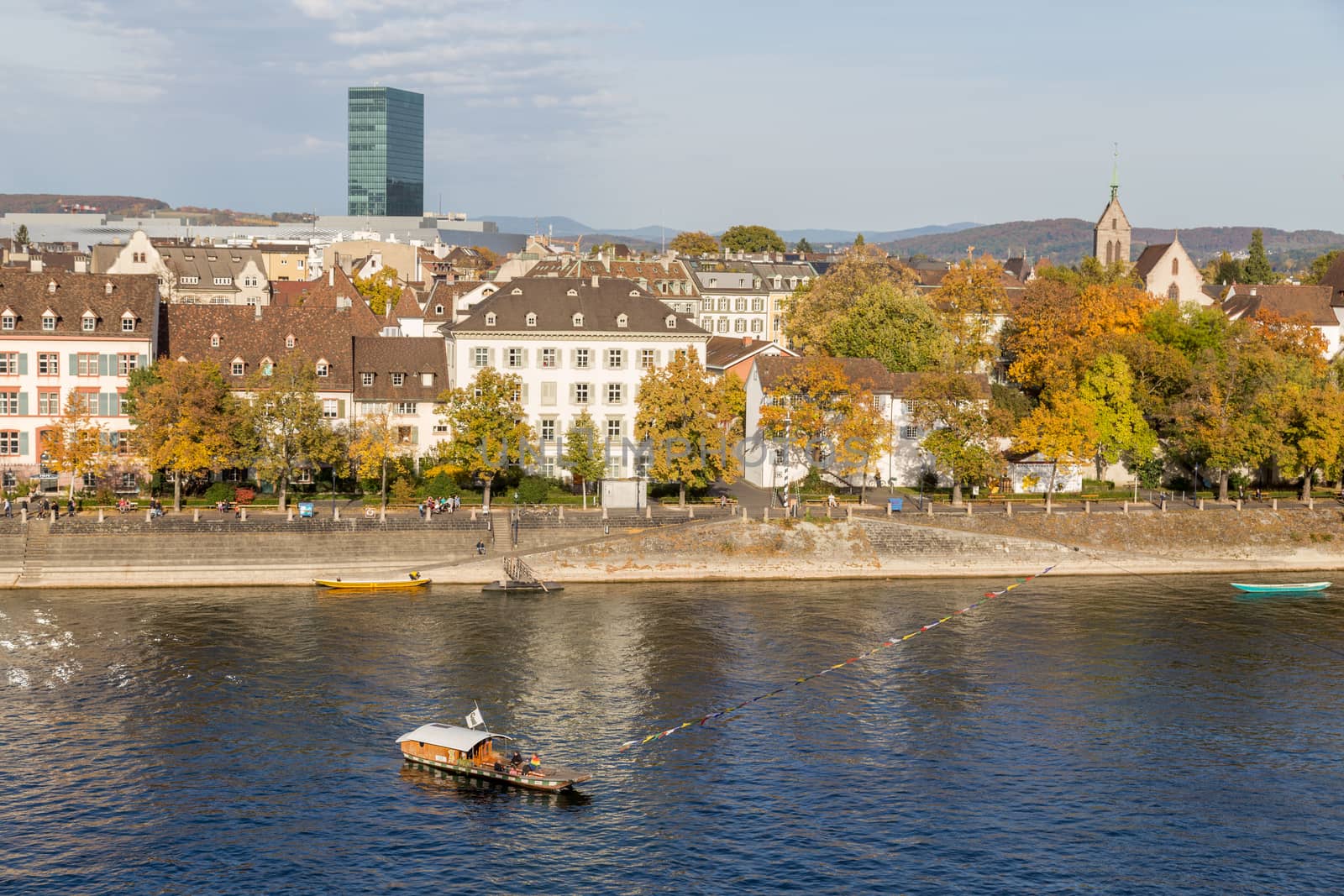 Historic passenger ferry in Basel, Switzerland by oliverfoerstner