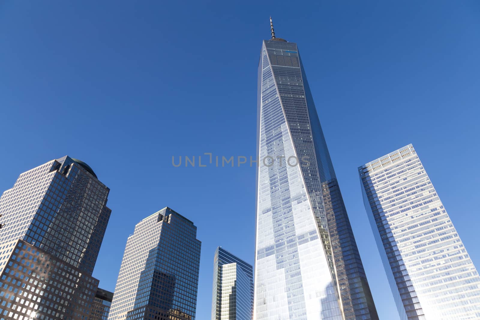 New York, United States of America - November 18, 2016: View of the World Trade Center in Lower Manhattan