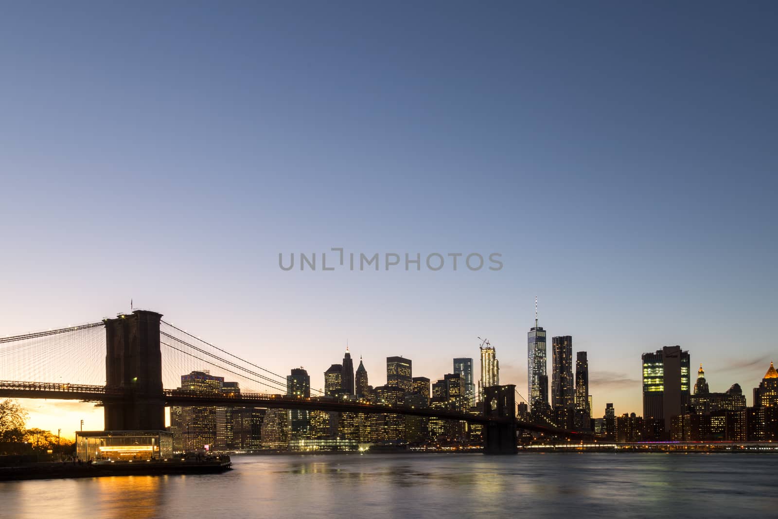 New York skyline with Brooklyn Bridge by oliverfoerstner