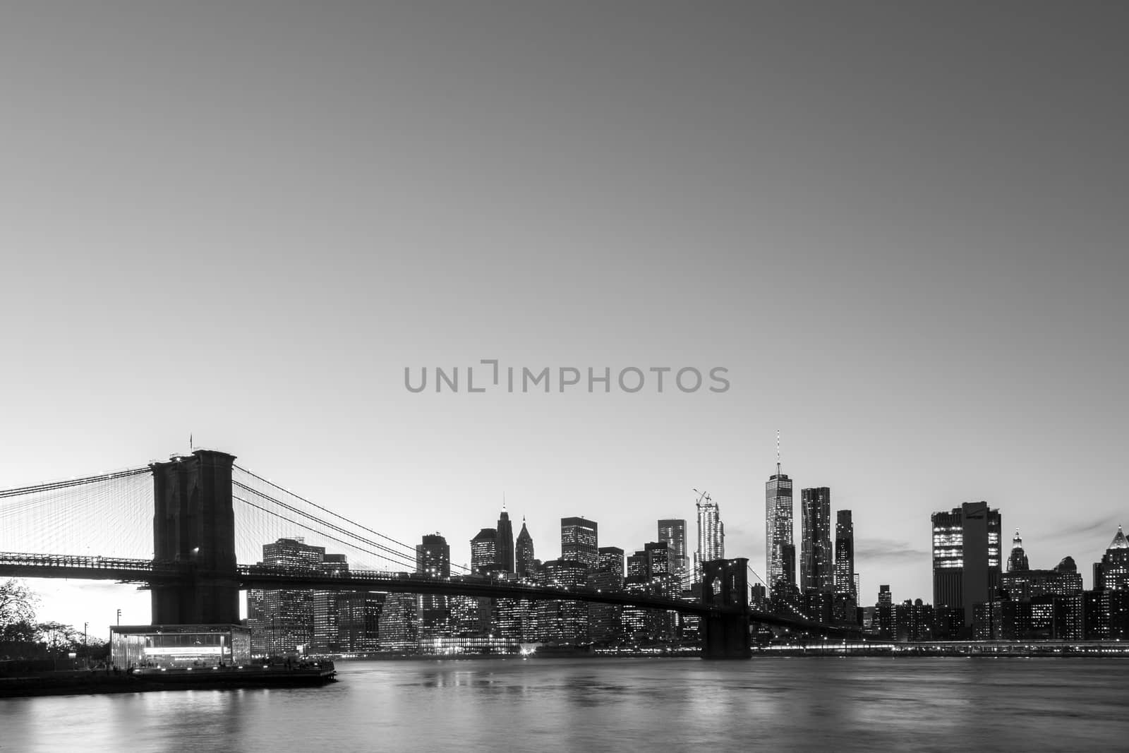 New York skyline with Brooklyn Bridge by oliverfoerstner