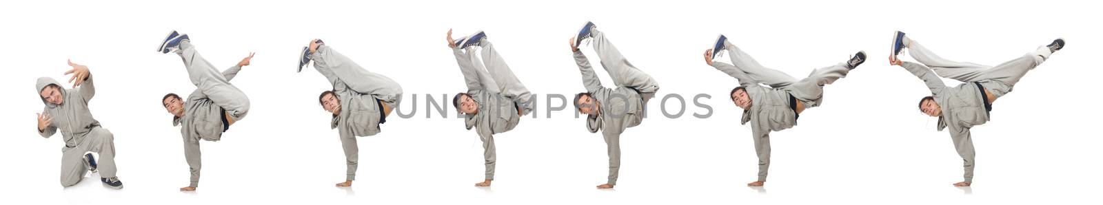 Young man isolated on the white background