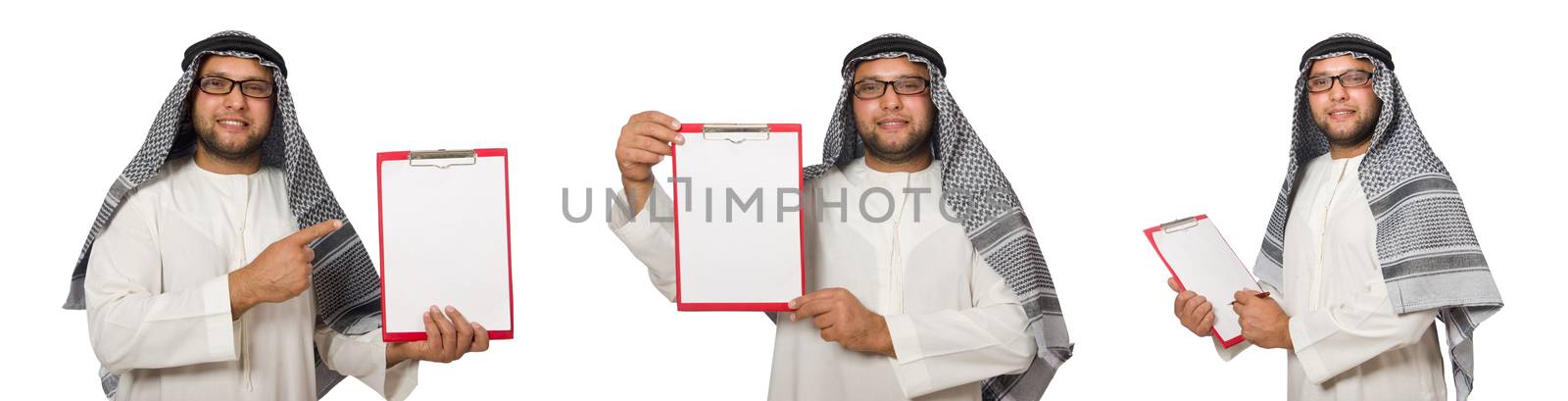 Concept with arab man isolated on white by Elnur