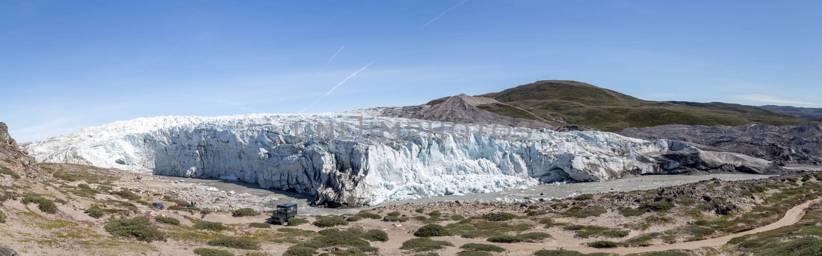 Kangerlussuaq, Greenland - July 13, 2018 Panoramic View of Russell Glacier