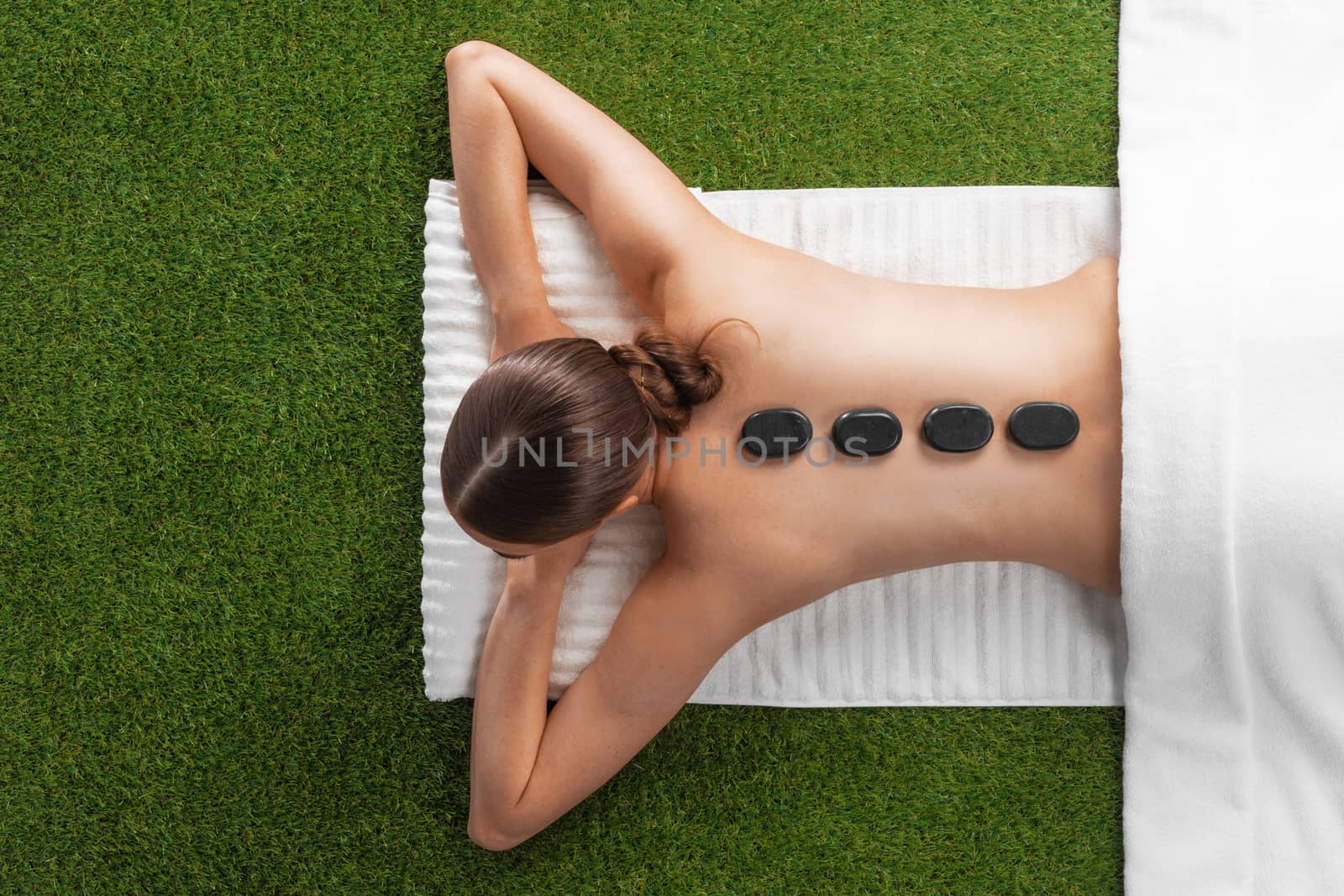 Woman at natural spa massage by ALotOfPeople