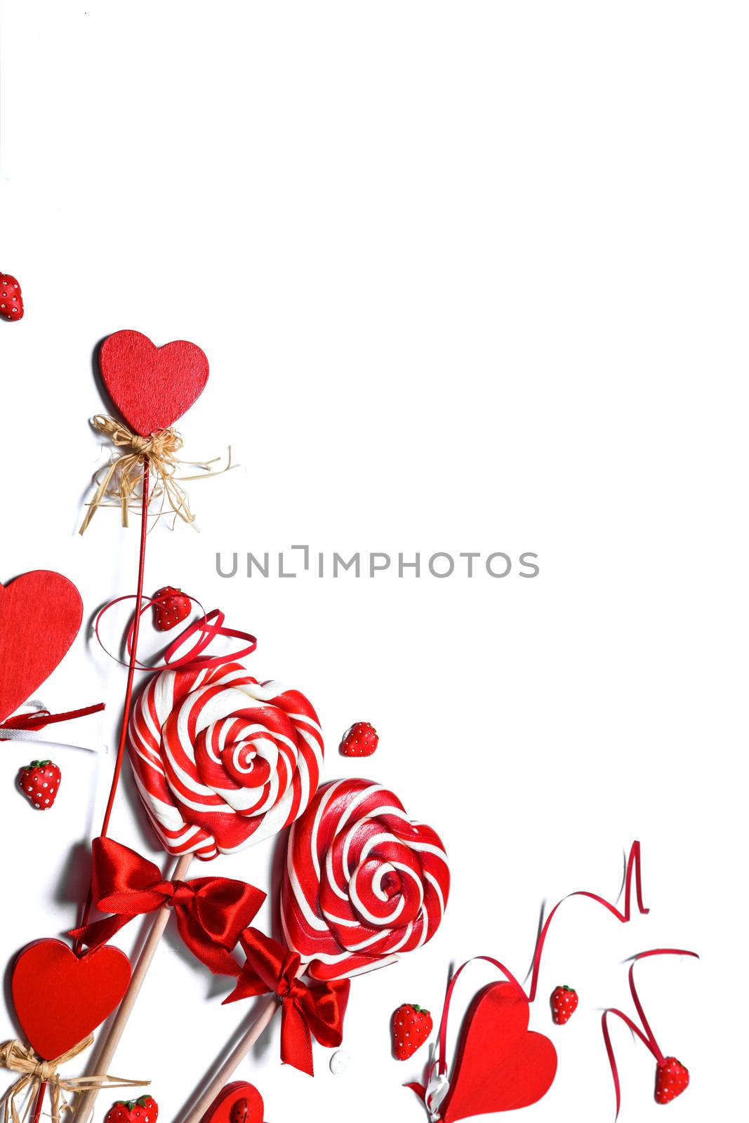 Valentines day decoration on white by Yellowj