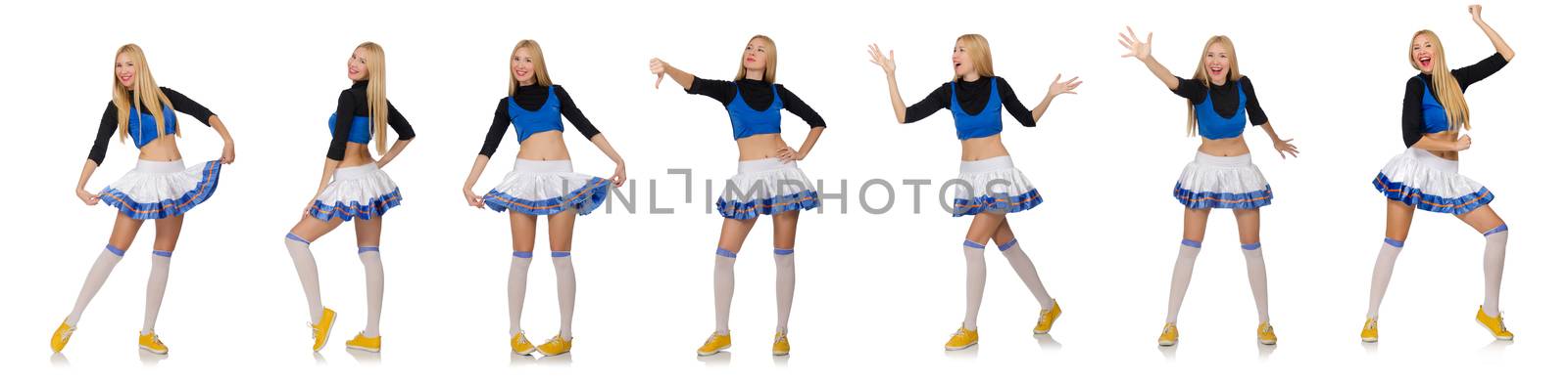 Cheerleader isolated on the white background