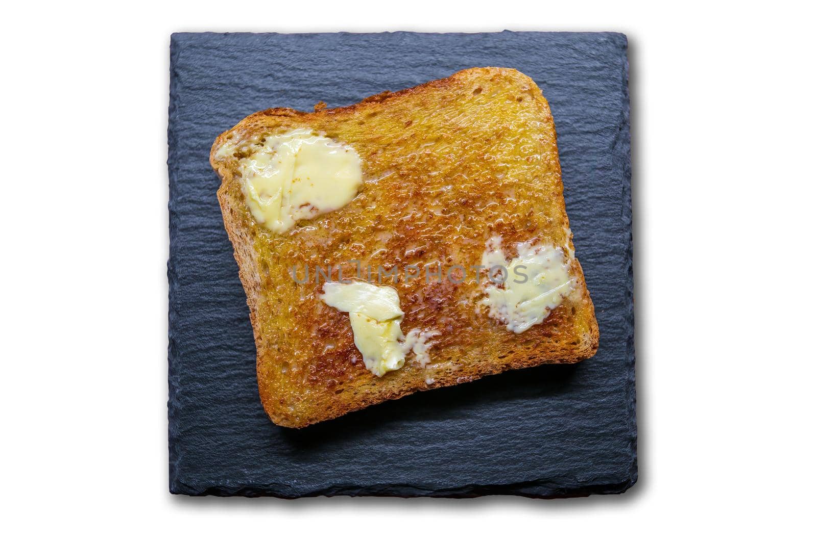 a delicious fresh bread with herb cream for the breakfast