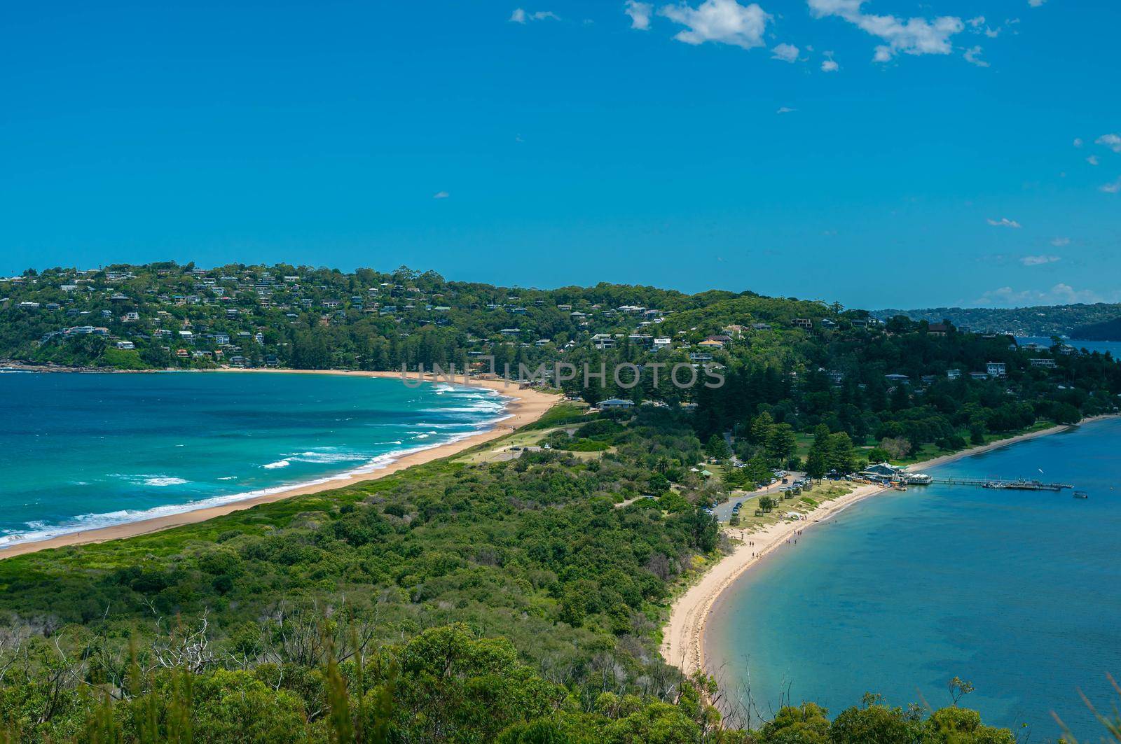 The beach called palm in Sydney Australia. which has two side of beach.