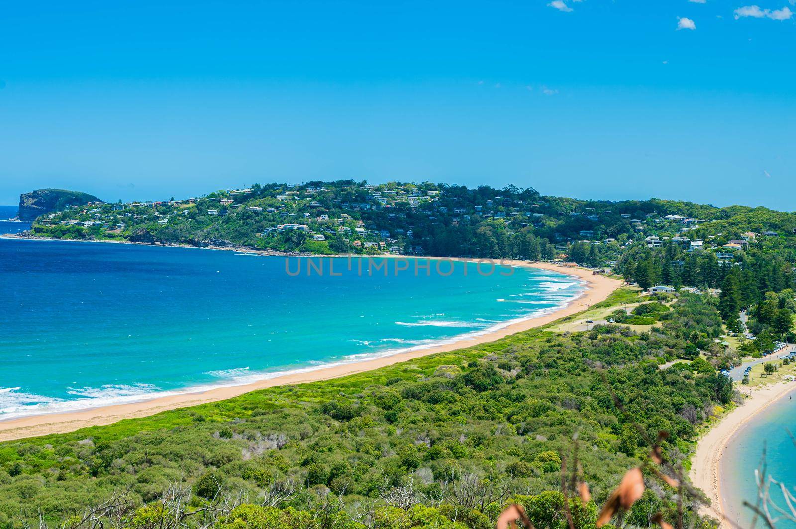 The beach called palm in Sydney Australia. which has two side of beach.