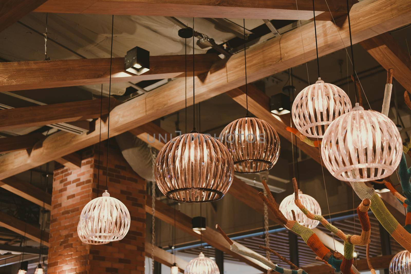 decorative lamp decorating on ceiling