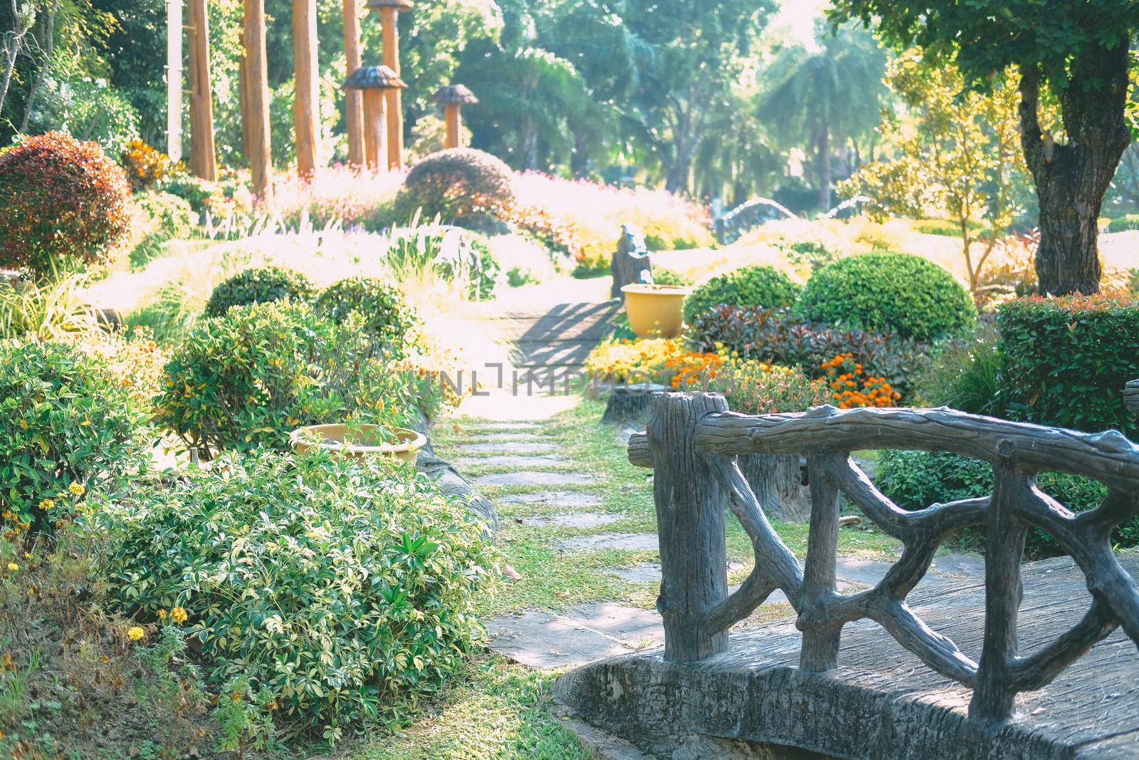 plant decorating in botany garden