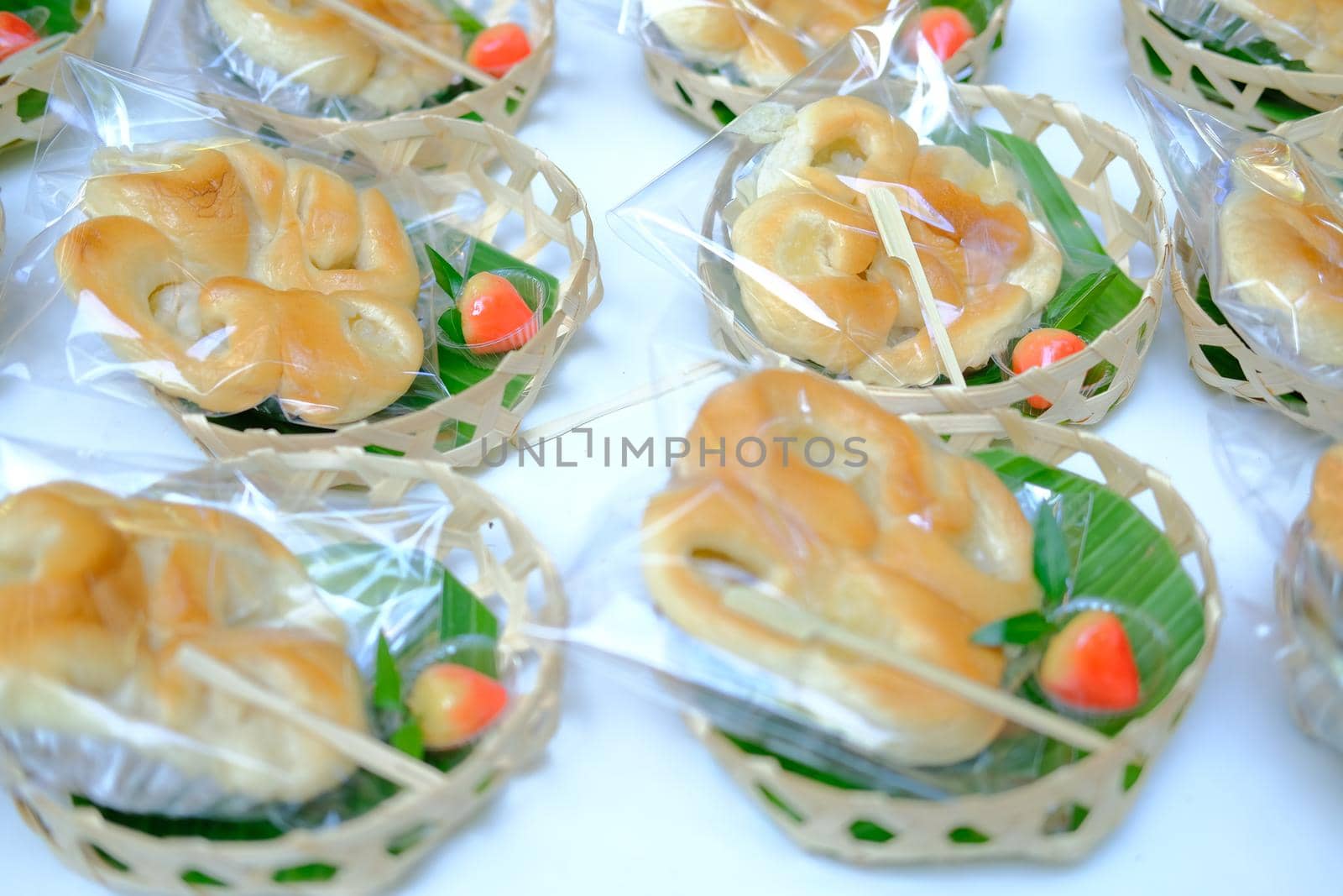 bread and Thai dessert arranging for coffee break