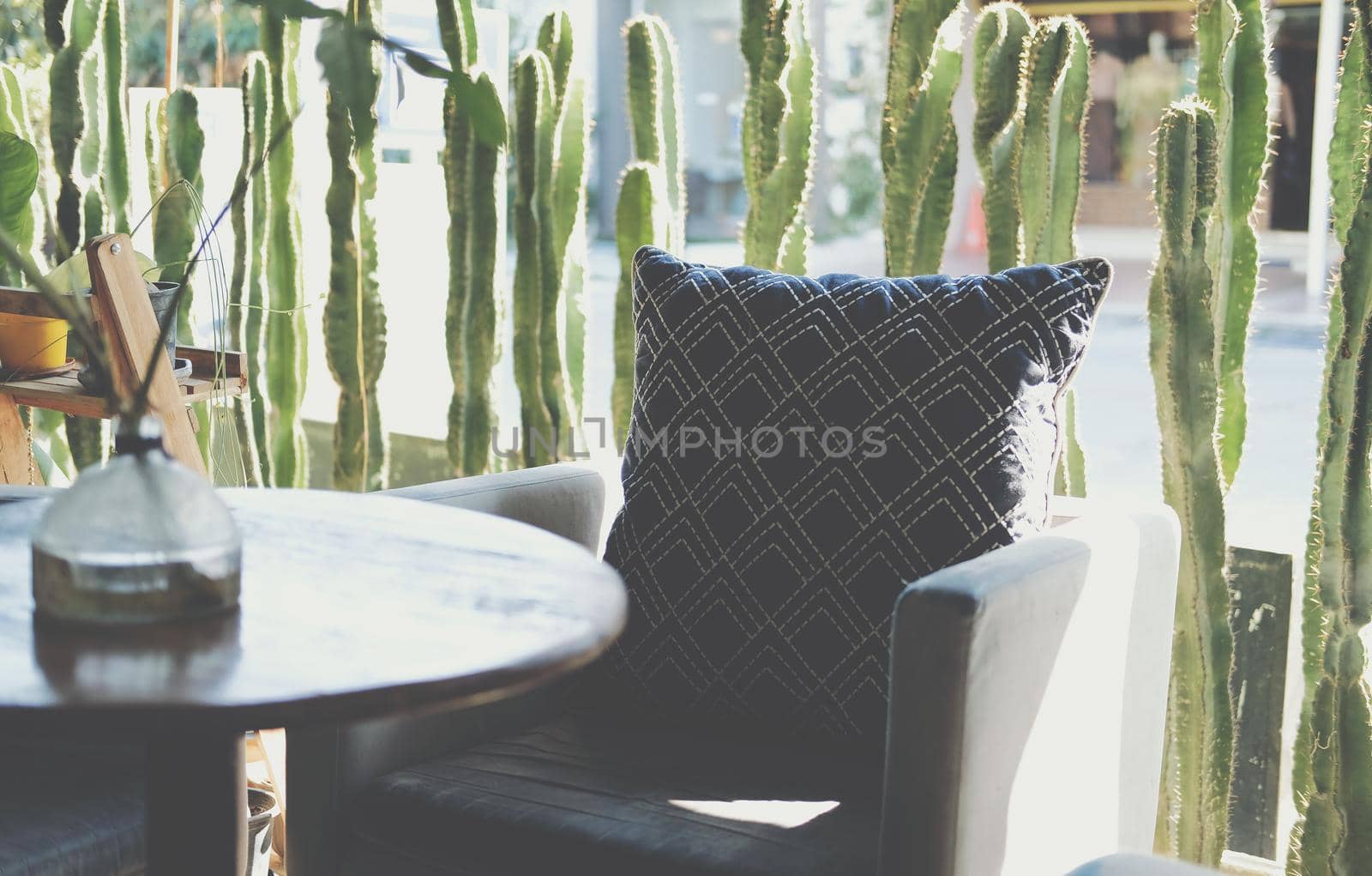 pillow on chair sofa at patio at home