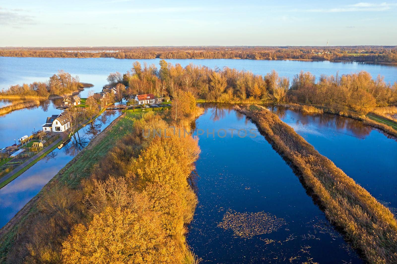 Aerial from the Ankeveense Plassen in the Netherlands