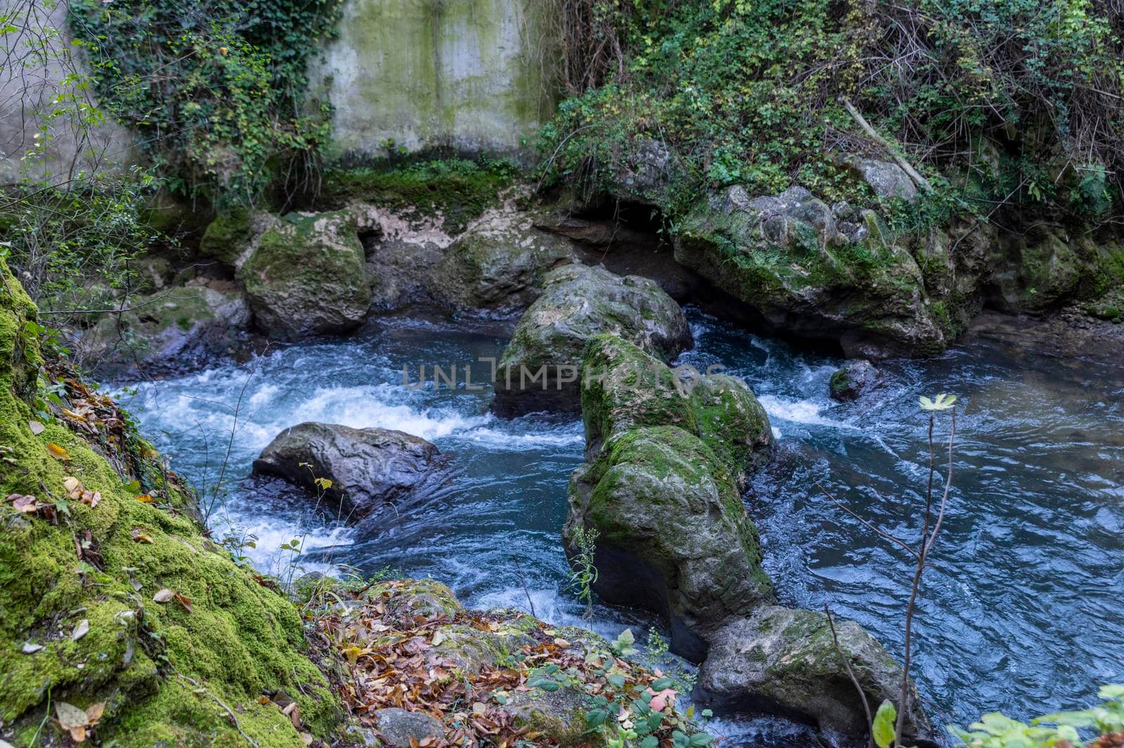 ancient bridge of the bull along the black river of terni