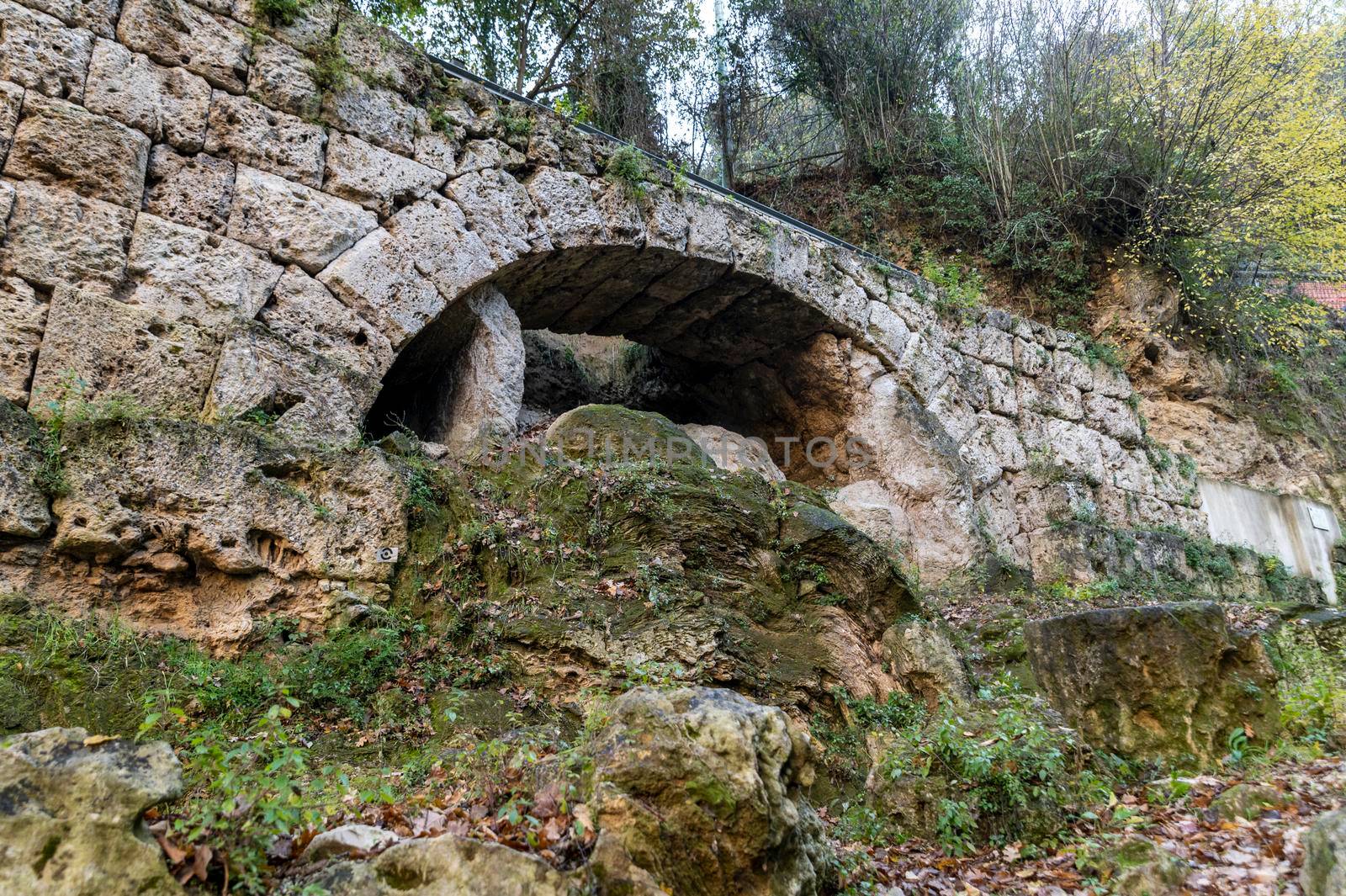 ancient bridge of the bull along the black river of terni