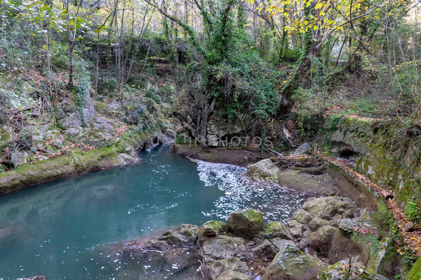 ancient bridge of the bull along the black river of terni