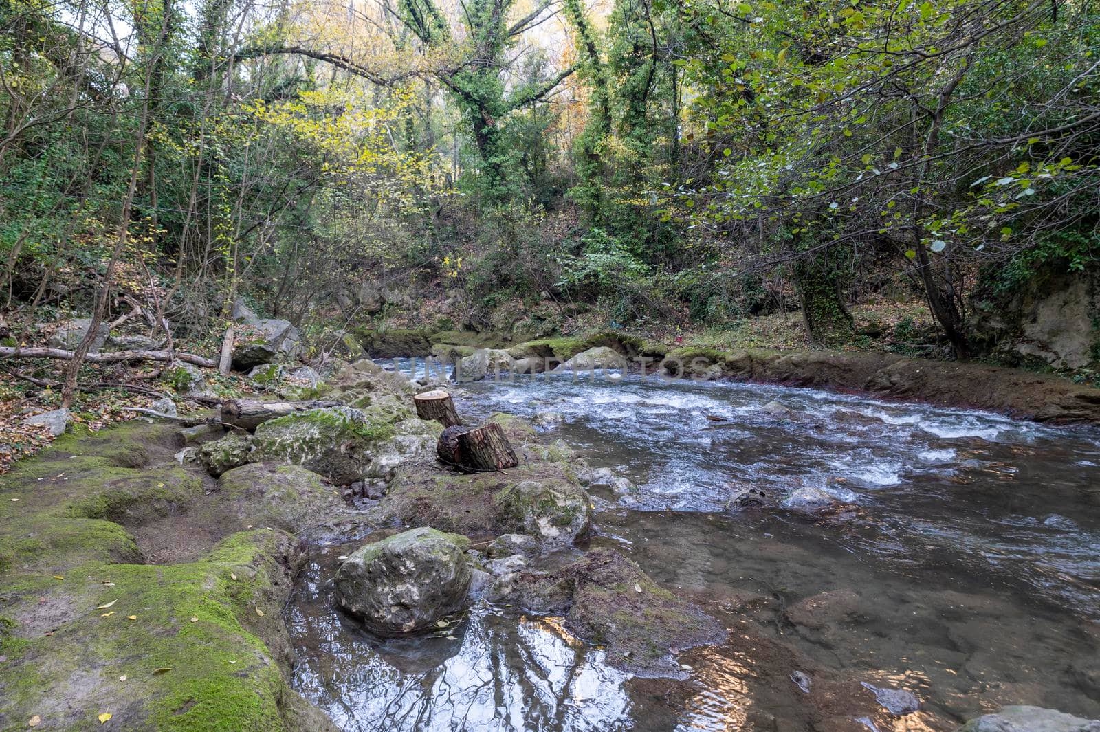 ancient bridge of the bull along the black river of terni