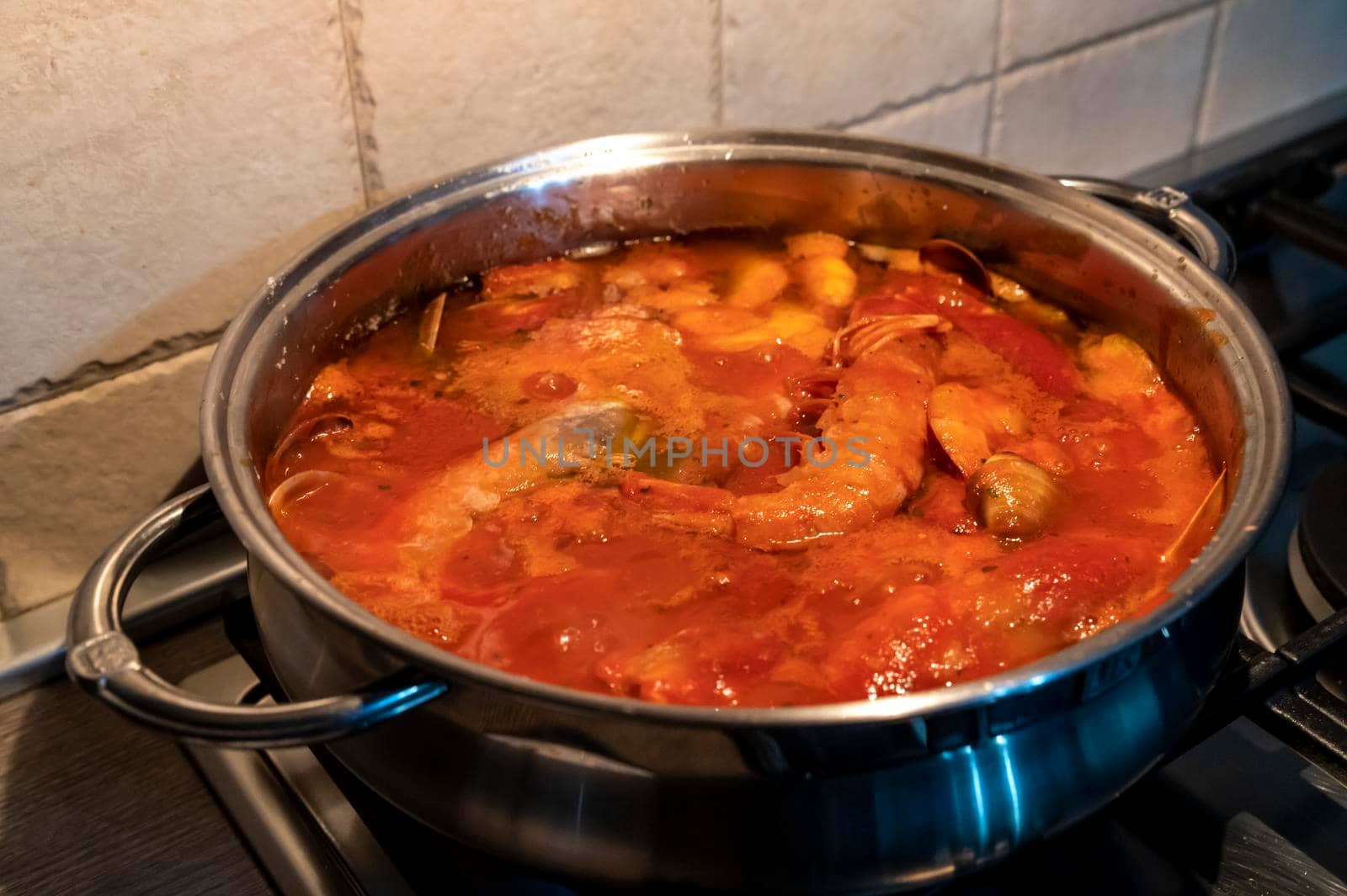 tomato fish soup with seafood