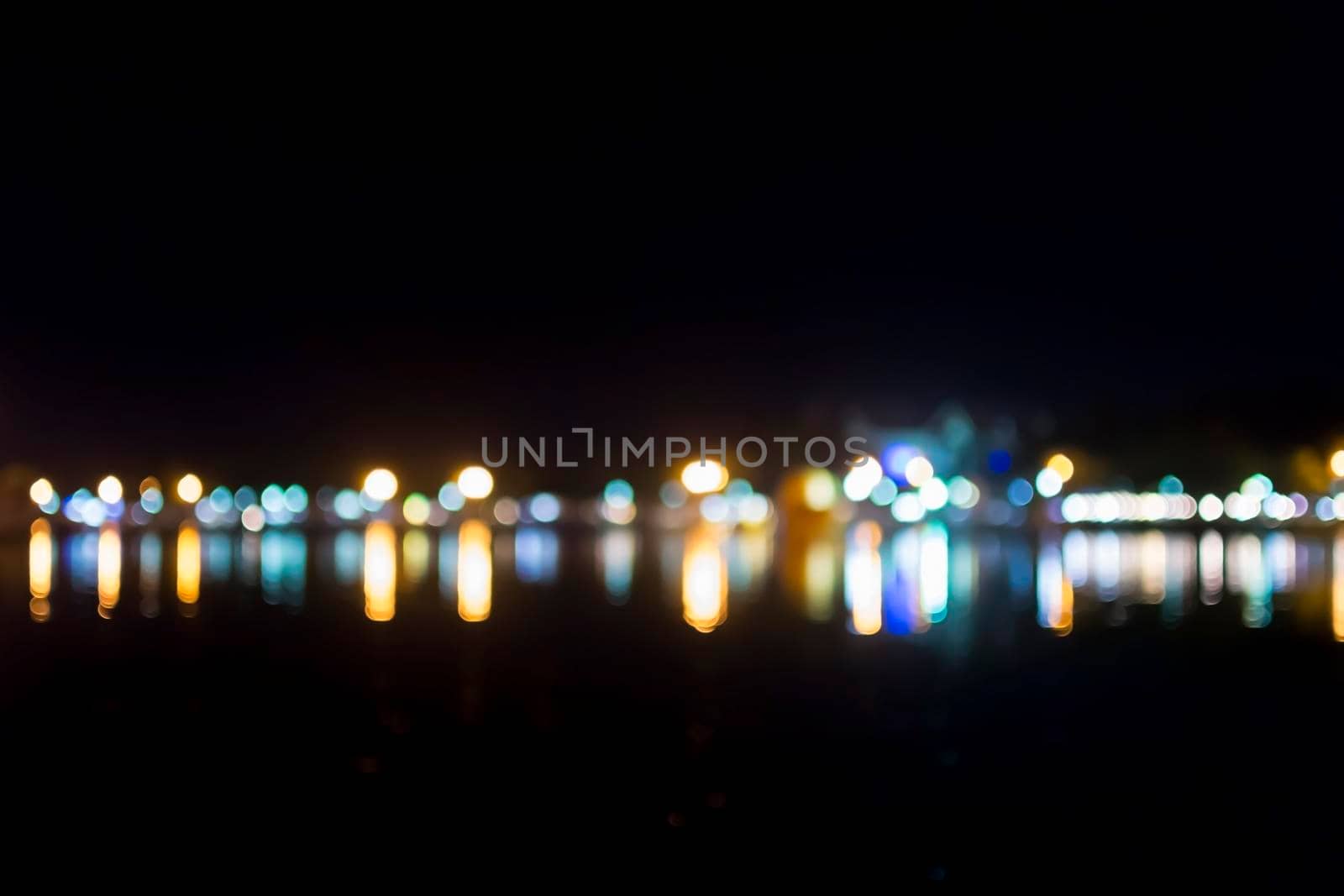 Bokeh lights background of town