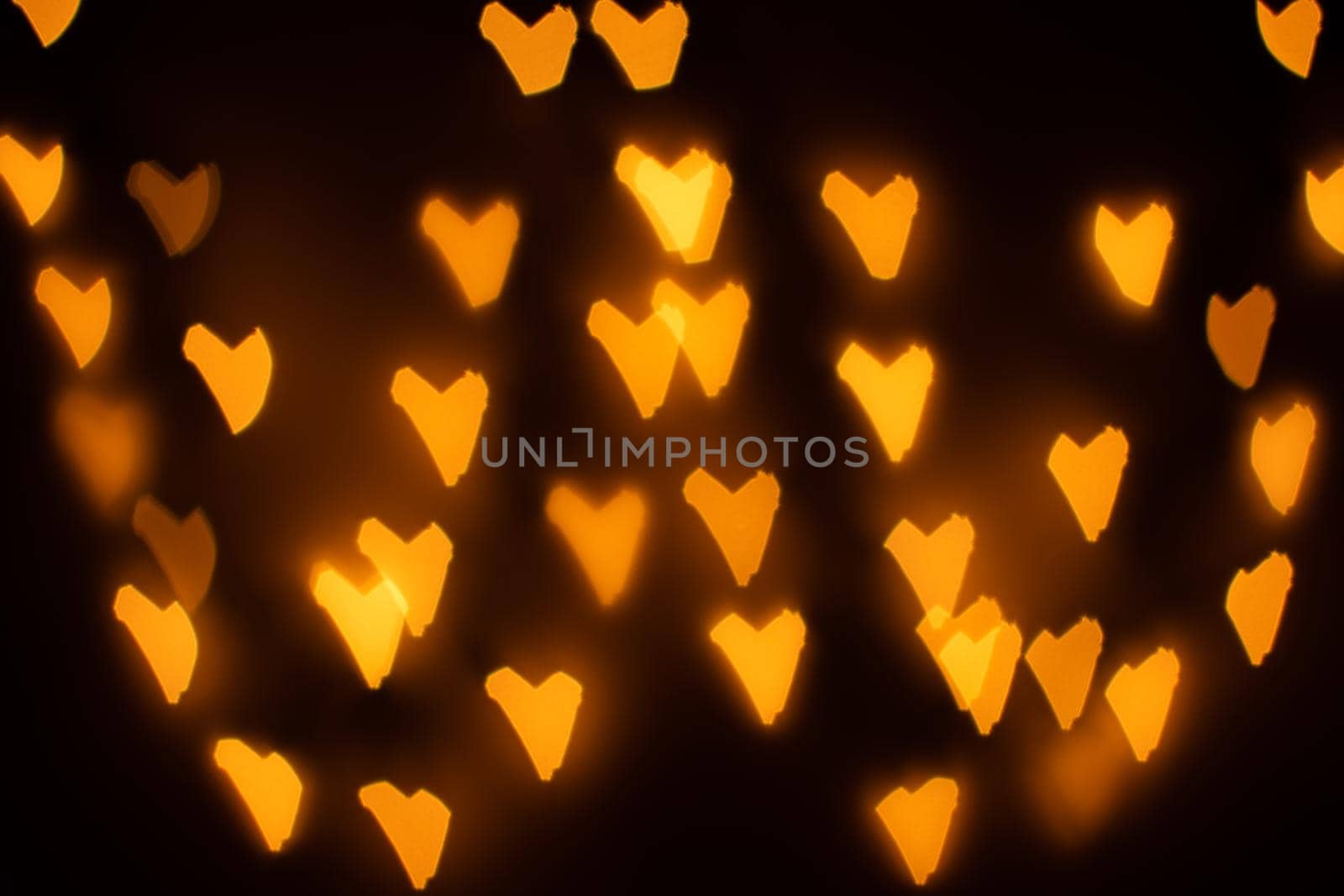Yellow Heart Shaped Bokeh by bju12290