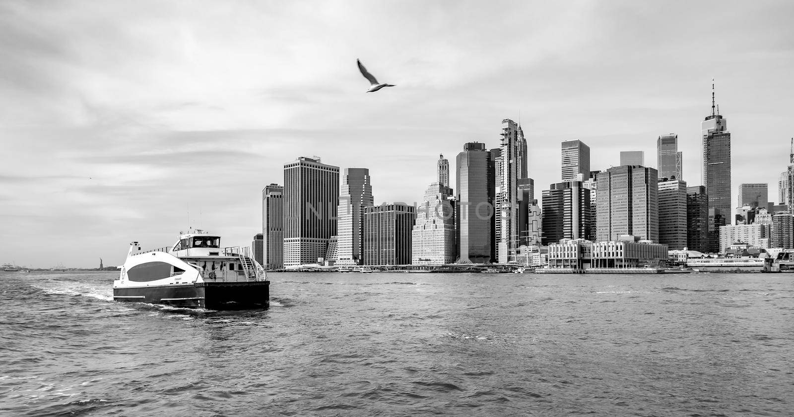 new york city manhattan skyline on a cloudy day in november by digidreamgrafix