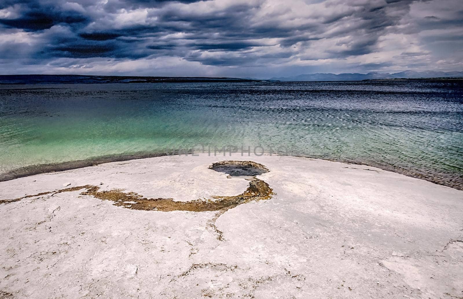 hot thermal springs in yeallostone national park wyoming by digidreamgrafix