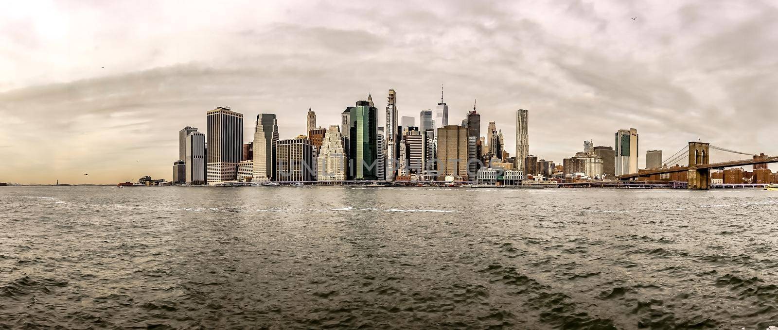 new york city manhattan skyline on a cloudy day in november by digidreamgrafix