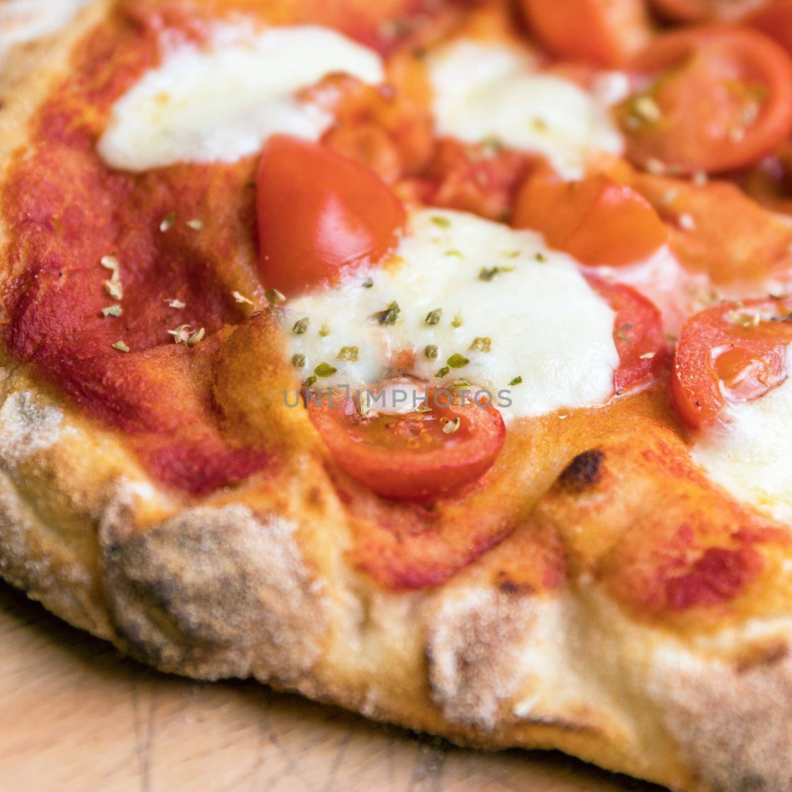 Fresh homemade italian Pizza Margherita. Close-up.