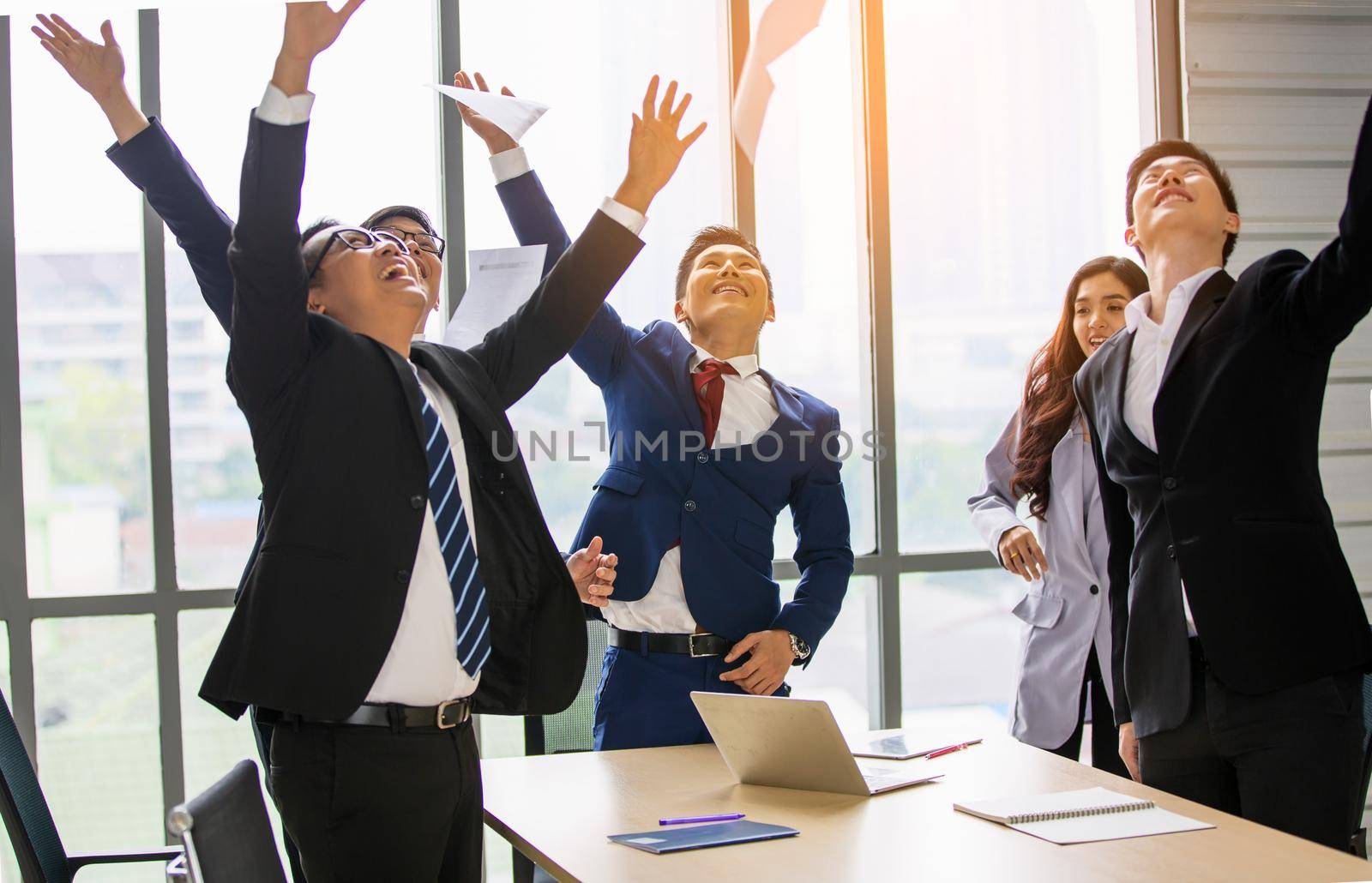 young business people putting their hands together. Stack of hands. Unity, teamwork concept