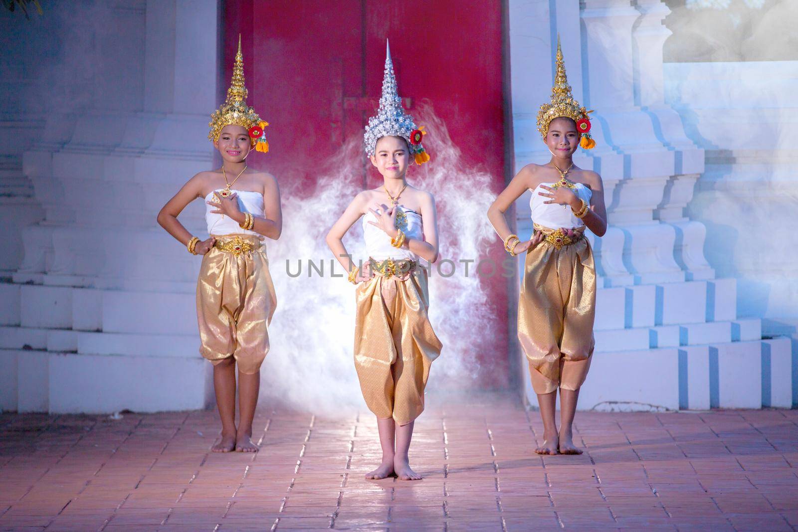 Children in Traditional Thai dancer costume, Thailand