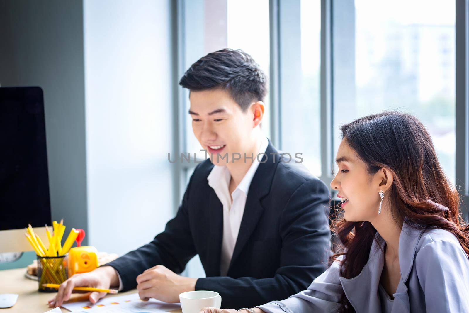 Multiethnic diverse group of business coworkers in team meeting discussion