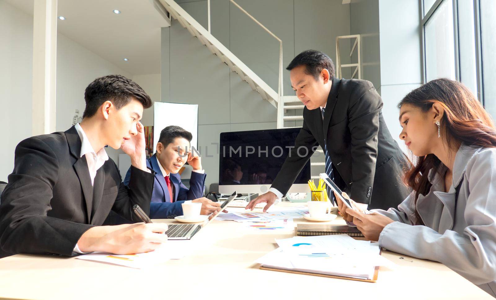 Group of people in Business corporate Event training seminar, the congratulation success of the organization. The conferences event or training education. Business workplace management and development performance. by chuanchai