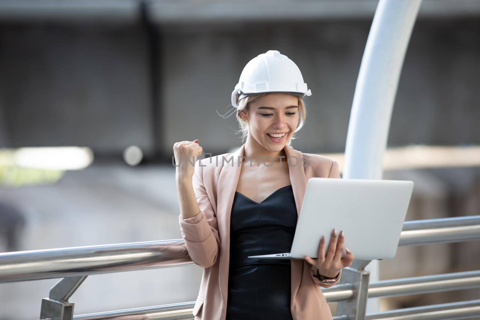 Construction engineers discussion with architects at construction site or building site