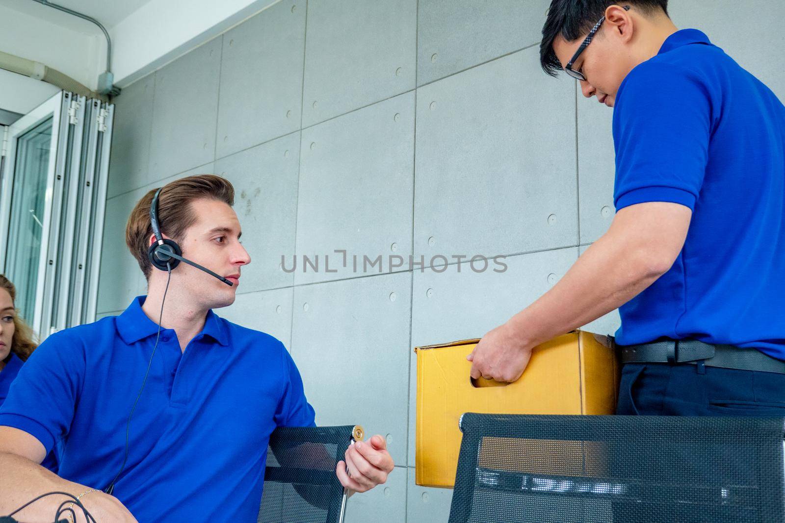 Call center team at the office