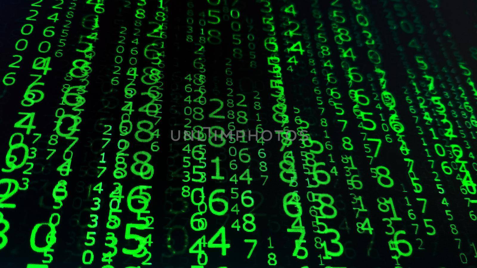 binary numbers on computer screen matrix background by chuanchai