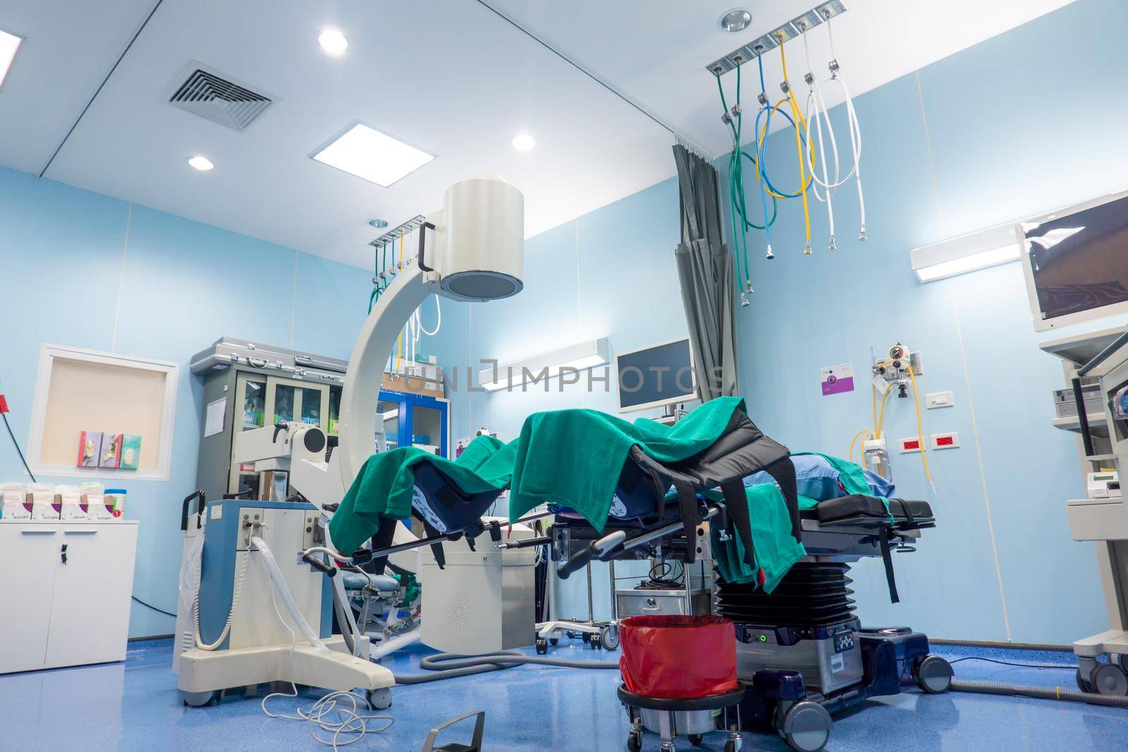 Interior of operating room in modern clinic,operating room with modern equipment. by chuanchai